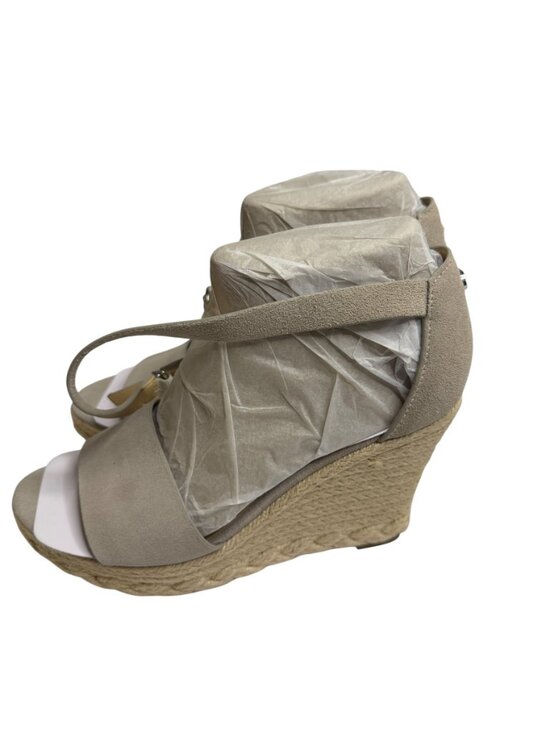 Guess Shoes - Guess Hidy Suede Sandals Shoes Wedge Espadrille Buckle Light Gray 8.5 NIB